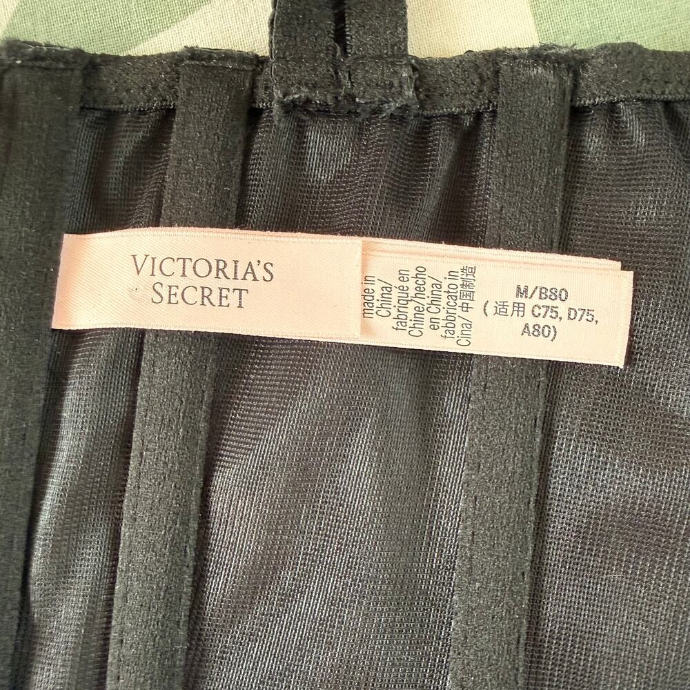 Vintage Victoria’s Secret Black Silk Corset Top Lace Up Back Size M - Picture 6 of 7